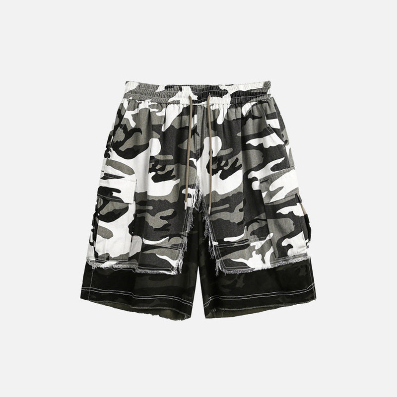 Broken Camo Distressed Shorts