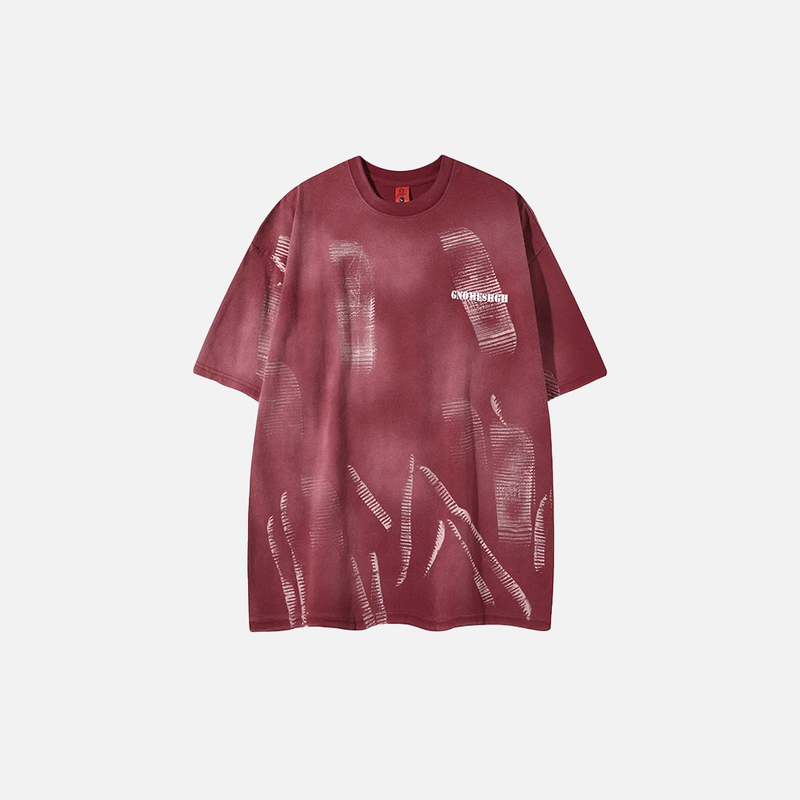 Fashionable Statement O-Neck Collar Graffiti Letter T-Shirt
