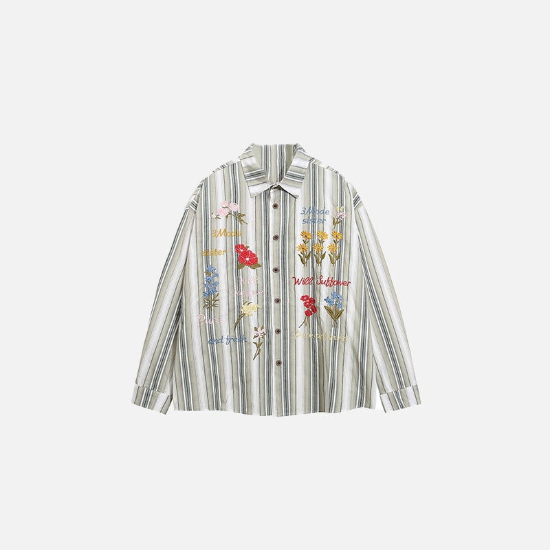 Çiçek Desenli Gömlek, önden görünüm — Navra Wear