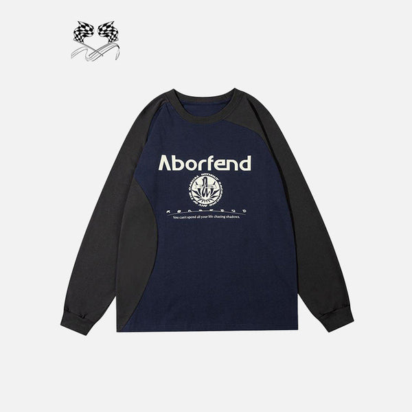 Color Splice Mixed Sweatshirt