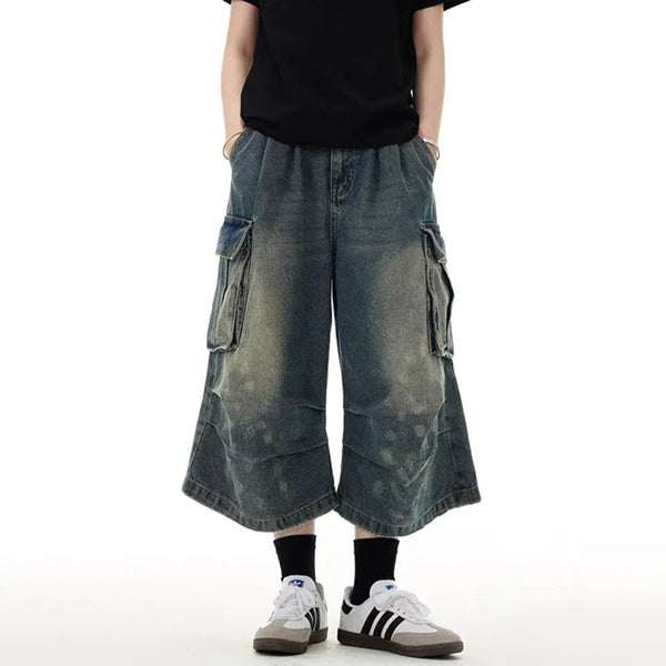Urban Chill Rinse Utility Denim Shorts