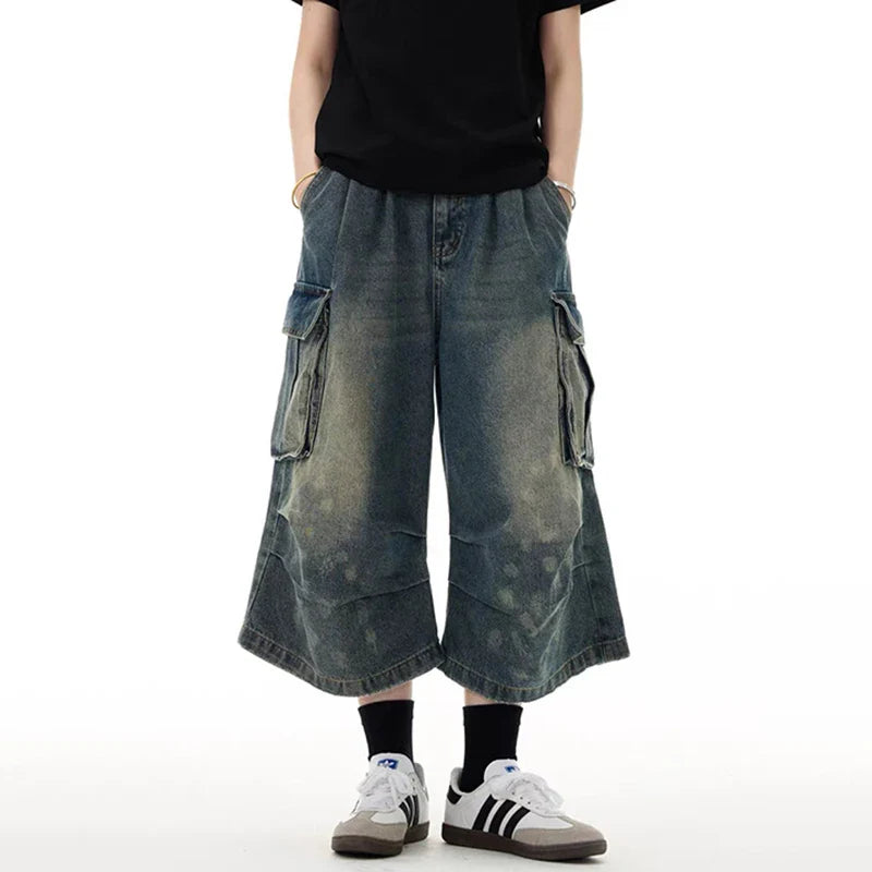 Urban Chill Rinse Utility Denim Shorts