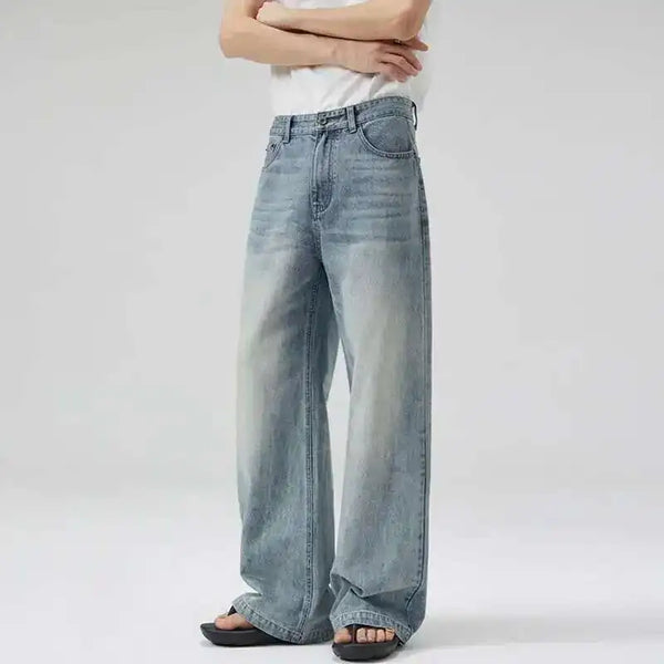 Heritage Durable Blue White Ombre Colorblock Denim