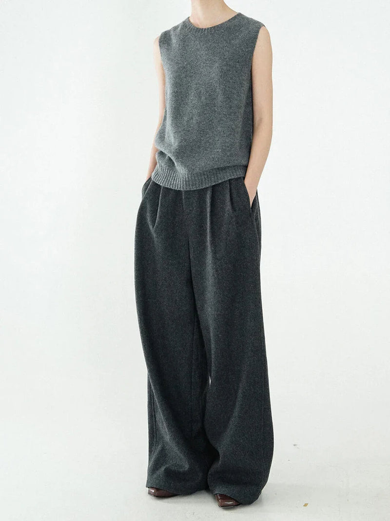 Chic Gray Wide-Leg