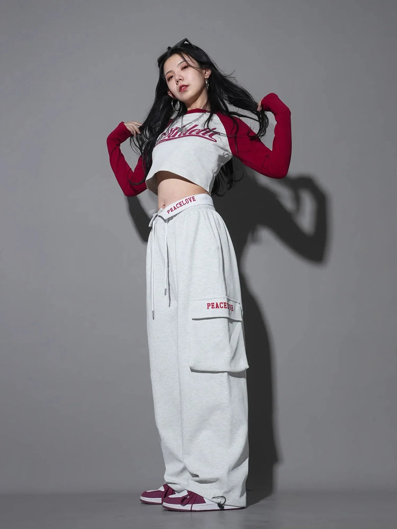 White Grey Dance Trousers