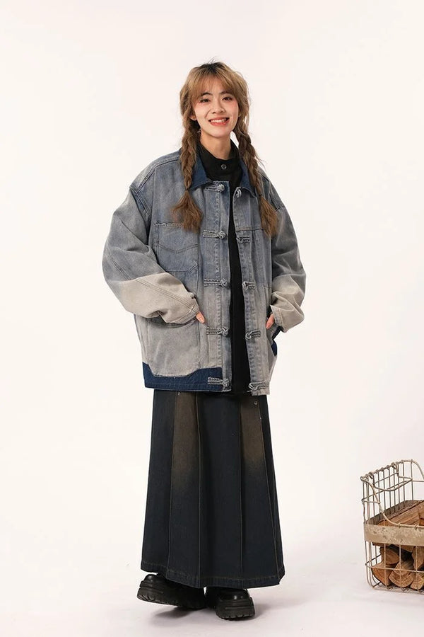 Eastern Classic Spliced Relaxed Denim Jacket