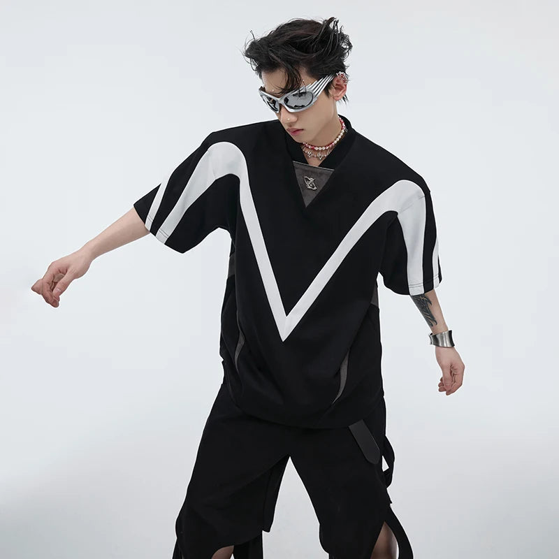 Color Block Tişört, önden görünüm — Navra Wear