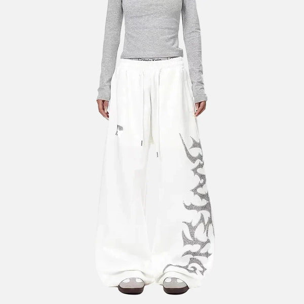 Wide Leg Japon Baskılı Jogger, önden görünüm — Navra Wear