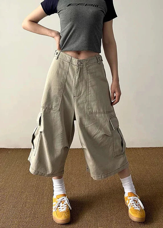 2000s 90s Style Oversized Utility Denim Shorts