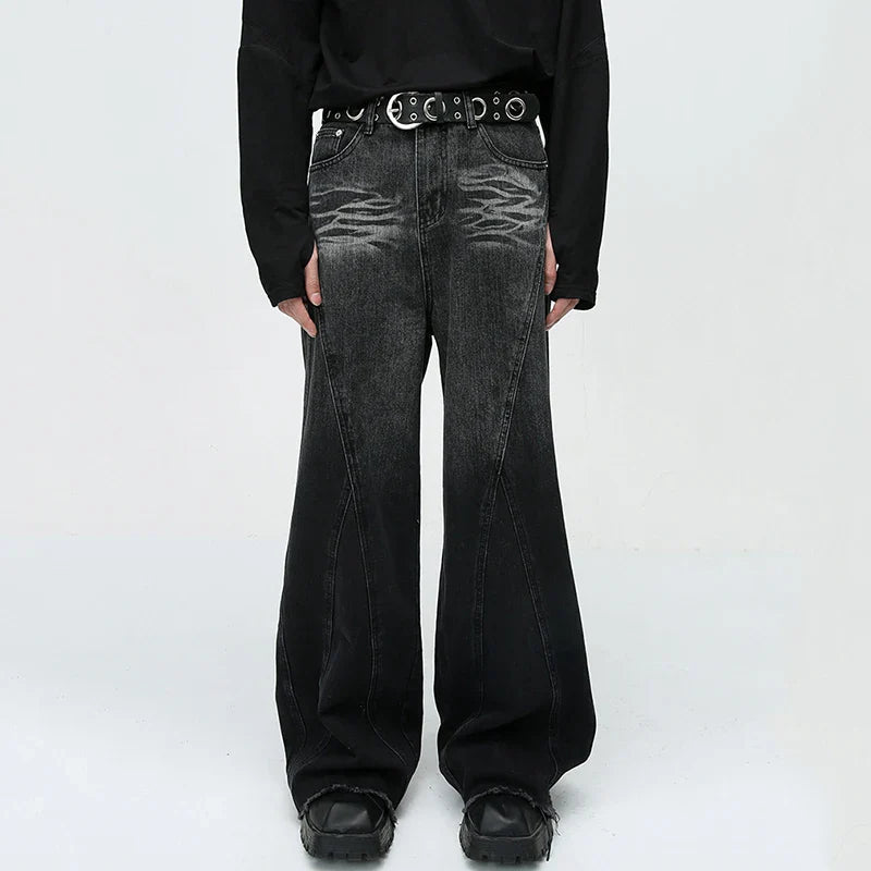İspanyol Paça Jean Pantolon, önden görünüm — Navra Wear