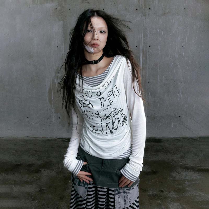 Heritage Shinjuku Digital-Age Mosaic Letter T-Shirt