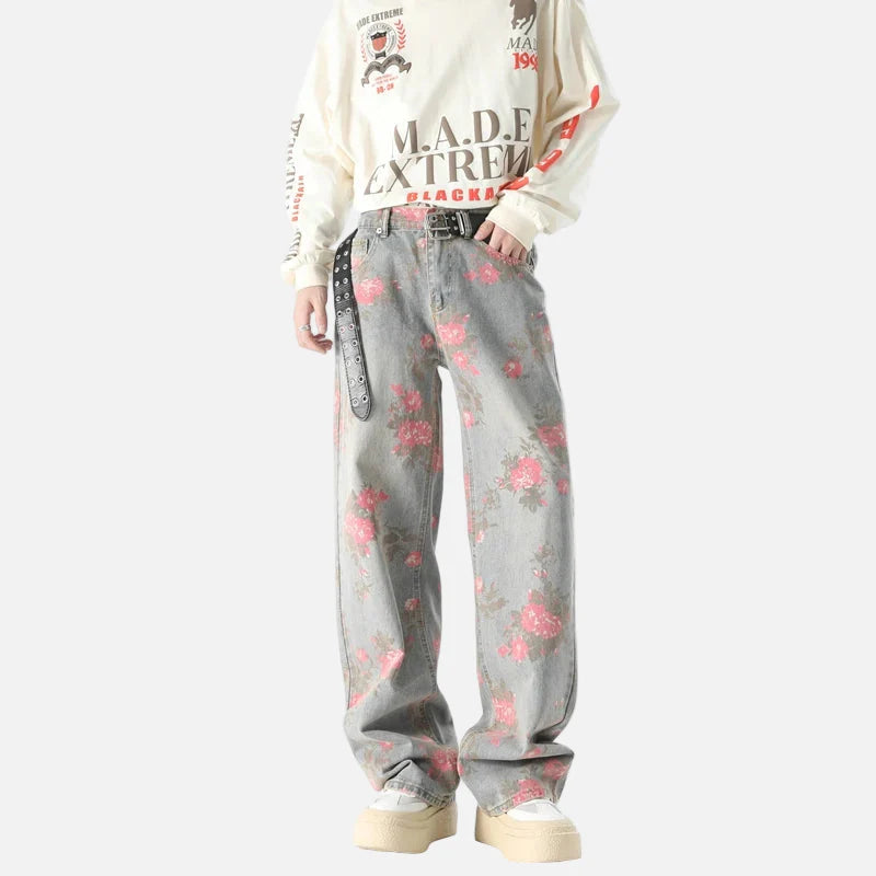 2000s Versatile Botanical Classic Leg Denim