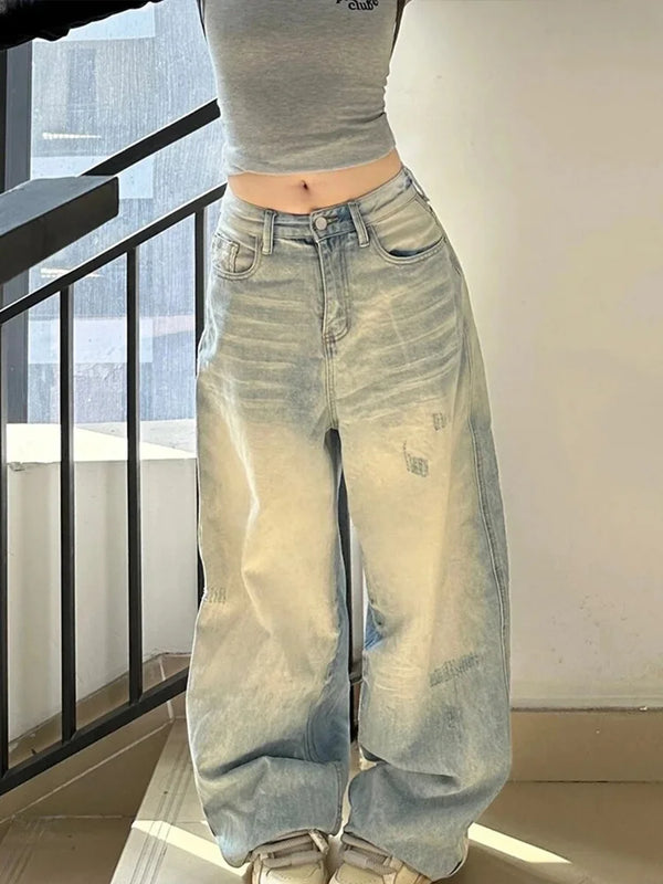 Sleek Faded High-Rise Bell Leg Denim