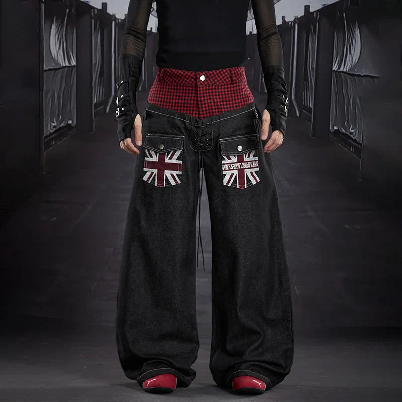 Marled New Double Layer Splicing Denim
