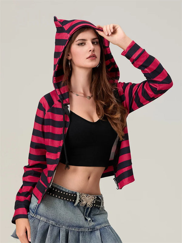 Classic Stripe Zip Hoodie