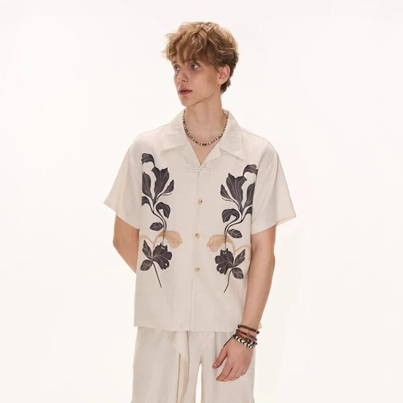 Print-Forward Loose Short Sleeve Top