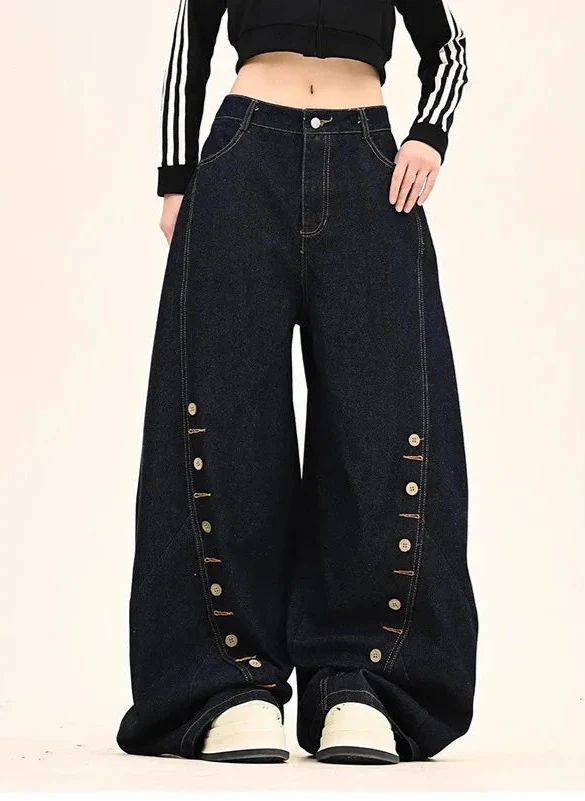 Insulated 90s Style High-Rise Bell Leg Denim