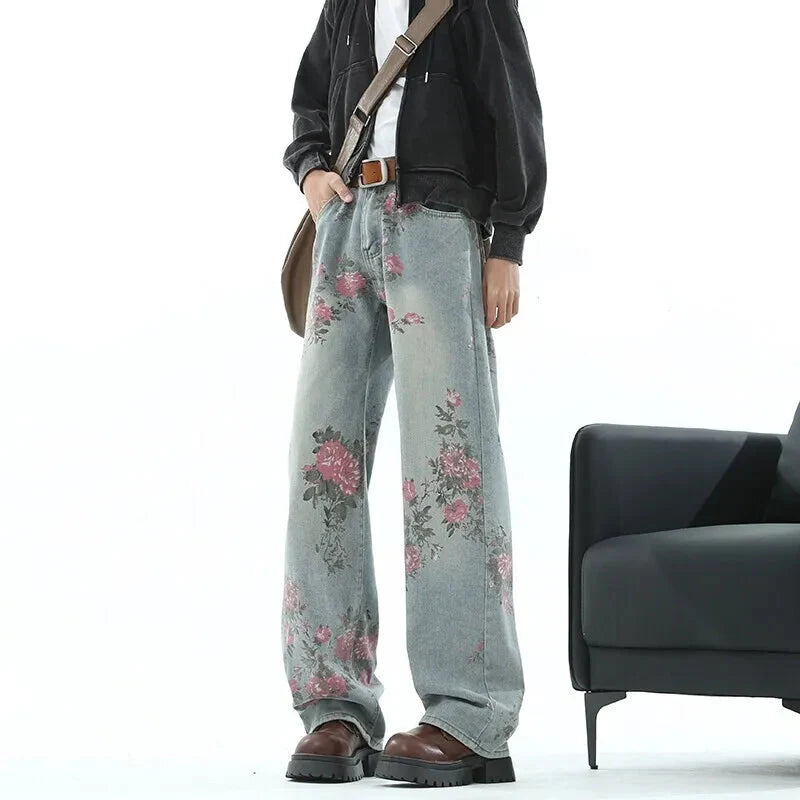 Heritage Botanical Relaxed Bell Leg Denim