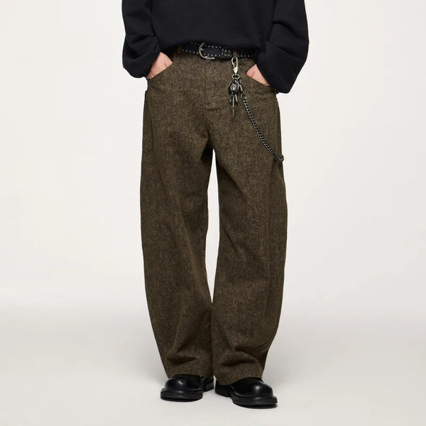 Vintage Wide Leg Kargo Pantolon, önden görünüm — Navra Wear