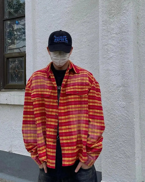K-Style Panel Flannel Trend Shirt