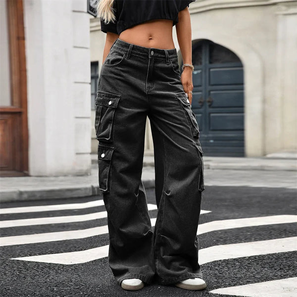 Women Classic Mid-Waisted Utility Denim