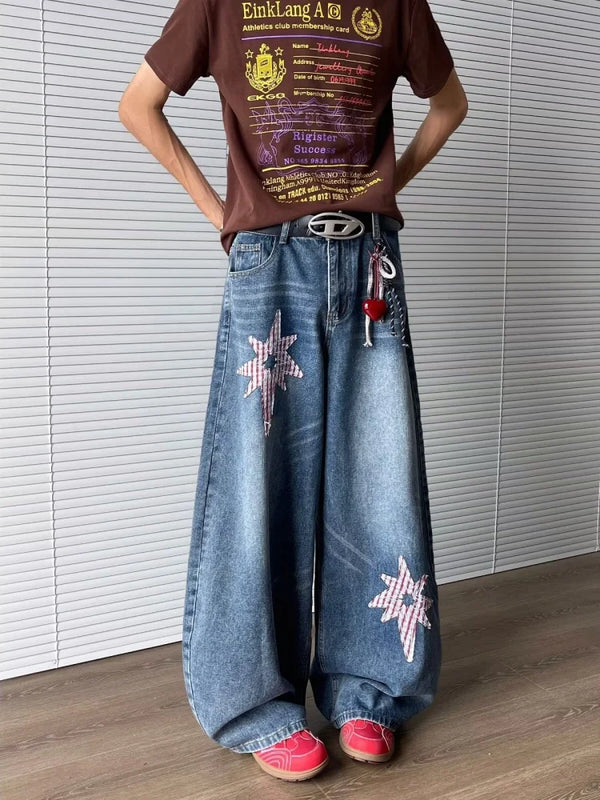 Stellar Stitchwork Relaxed Stacked Urban Beat Denim