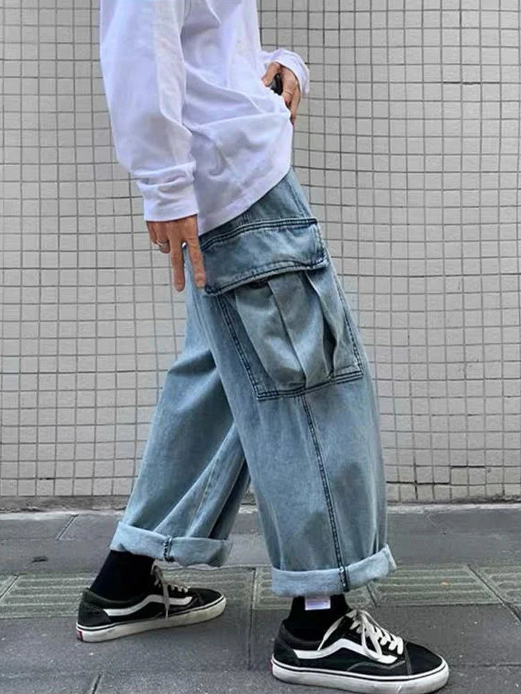 Handsome Classic Bell Leg Denim Utility Denim