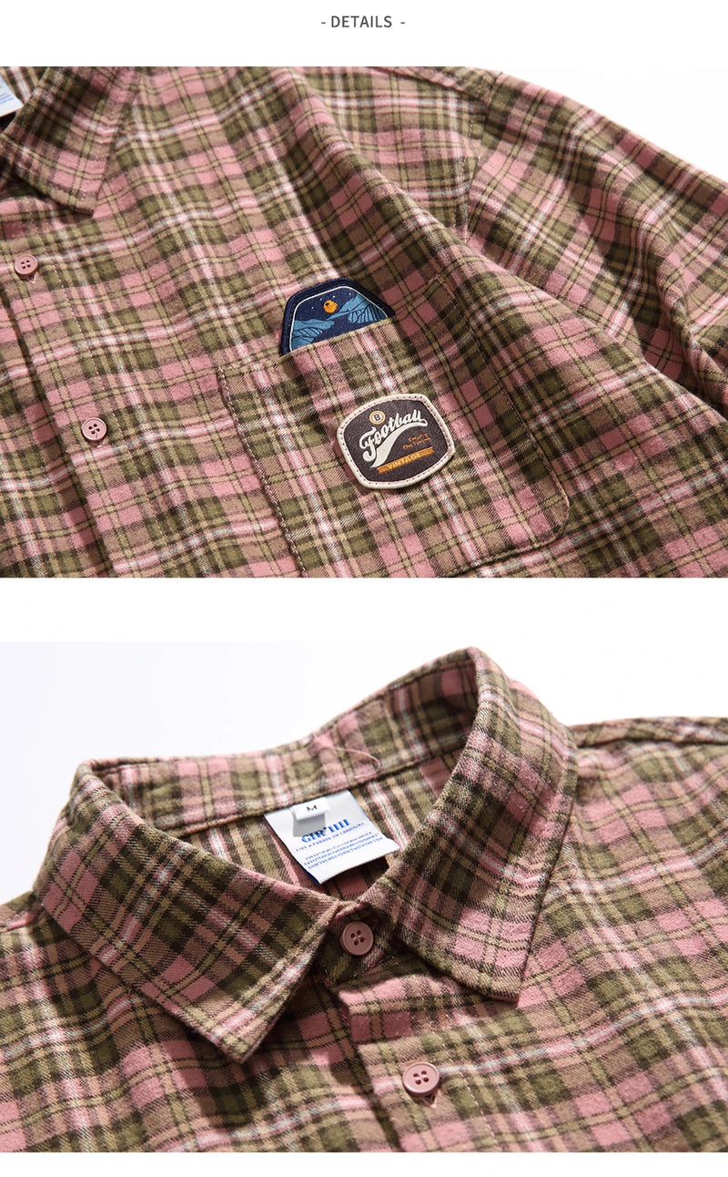 Vintage Oversize Ekose Gömlek, model üzerinde — Navra Wear