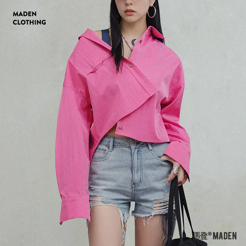 Gül Baskılı Gömlek, önden görünüm — Navra Wear