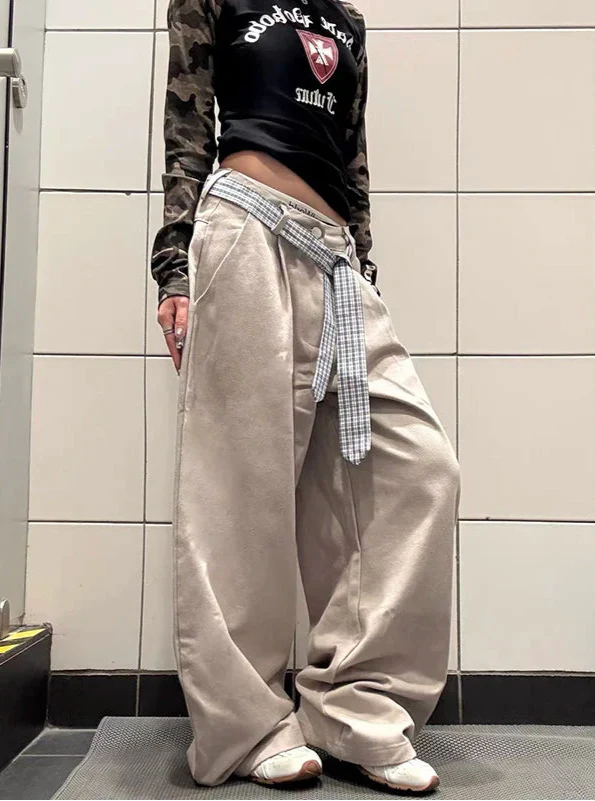 Y2K Wide Leg Japon Baskılı Jogger, önden görünüm — Navra Wear