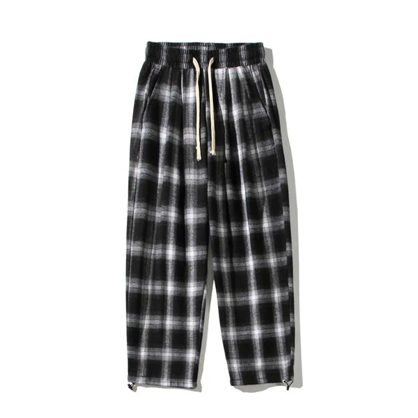 Retro Plaid Loose Trousers