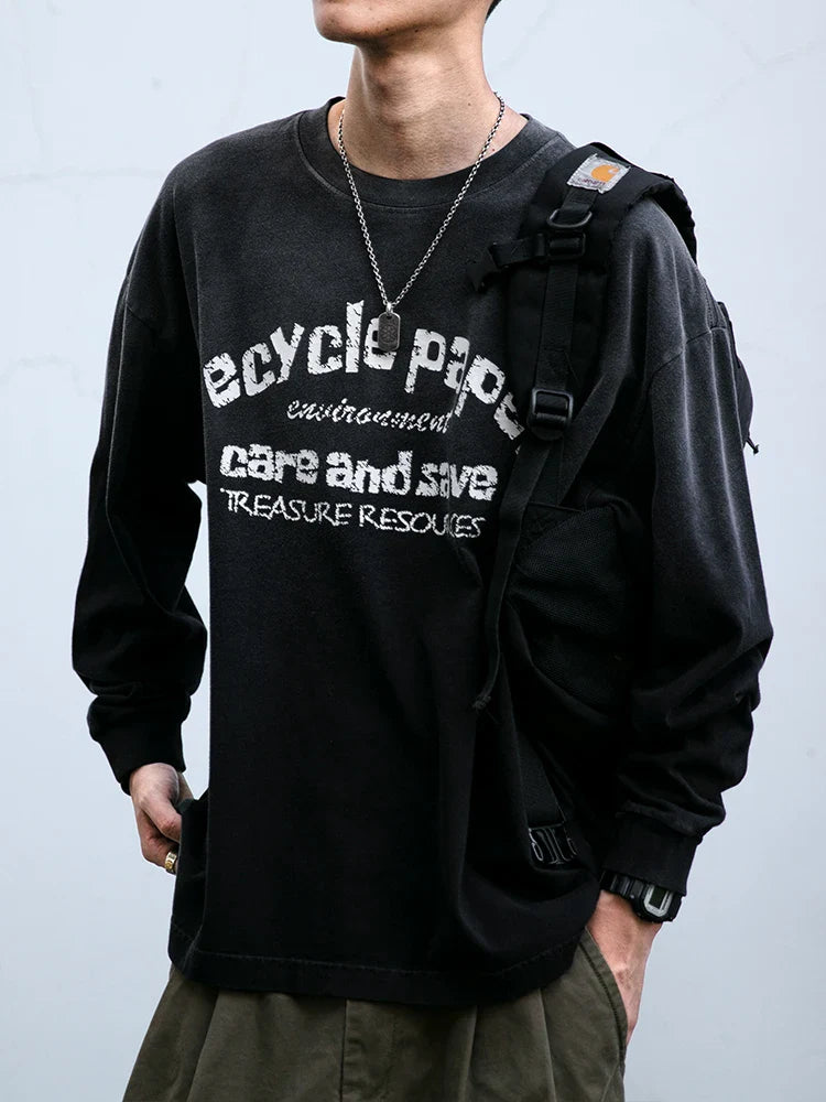 Curated English Stamped Long Sleeve T-Shirt