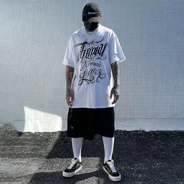 Ventilated Print Hip Hop Everyday T-Shirt