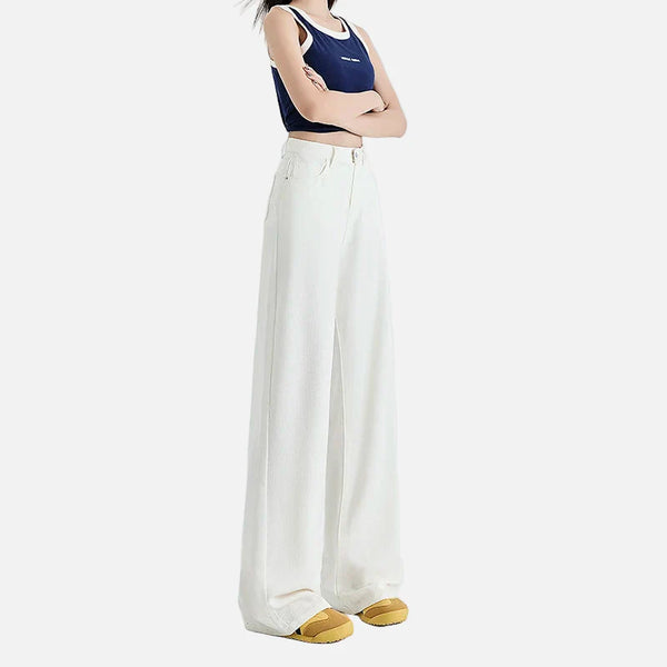 Cozy White Soft White Bell Leg Denim