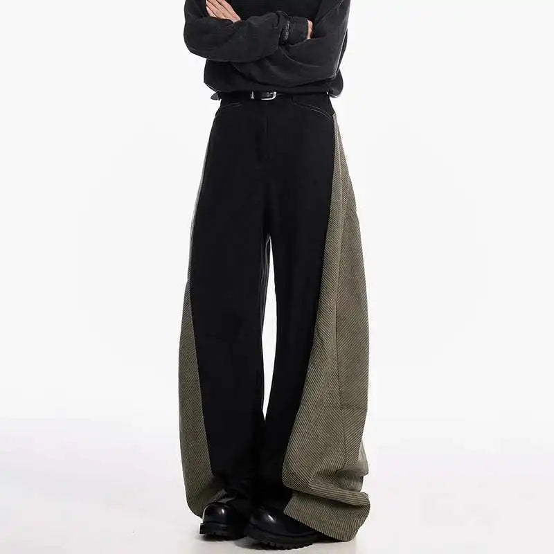 Elegant Black Contrast Easy Cut Denim