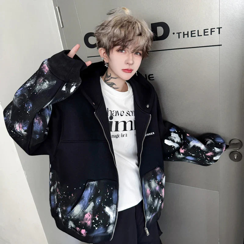 Dark Dye Drop Hood Sweatshirt