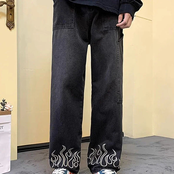 Flame Print Denim