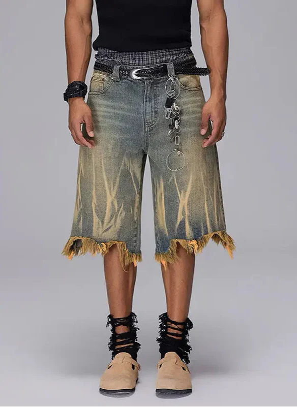 Eagle Tear Denim Shorts