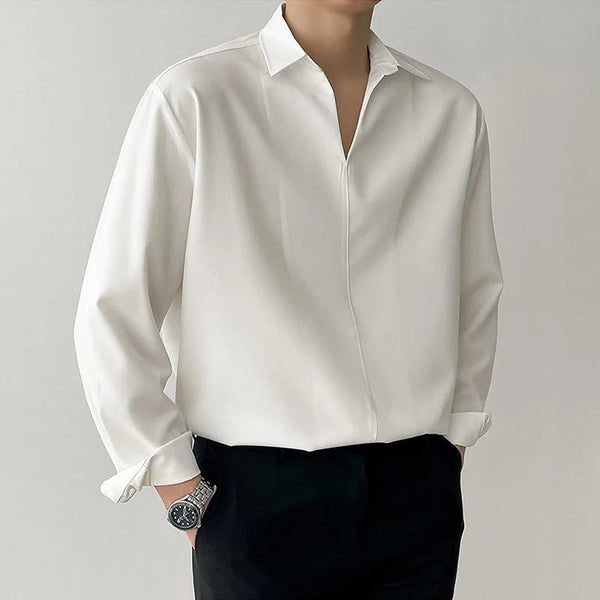 V-Neck Slim Luxury K-Cool Long Shirt