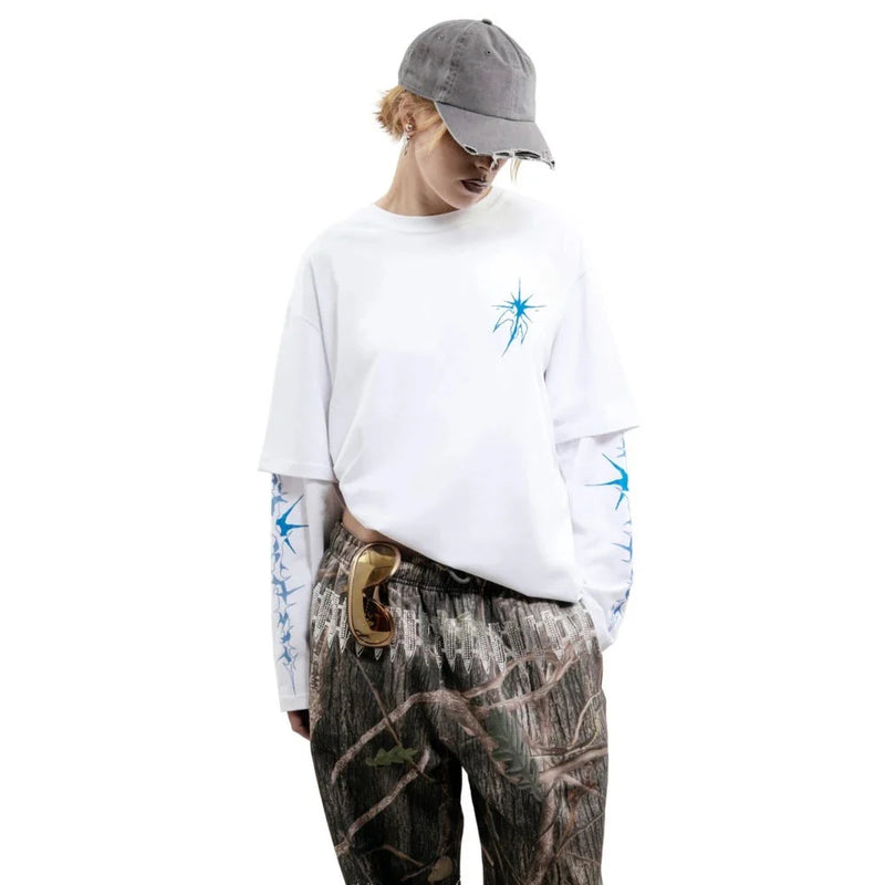 Bright Side Visual Print Long T-Shirt