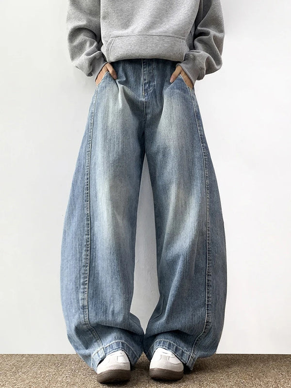 Western Style Blue Urban Beat Bell Leg Denim