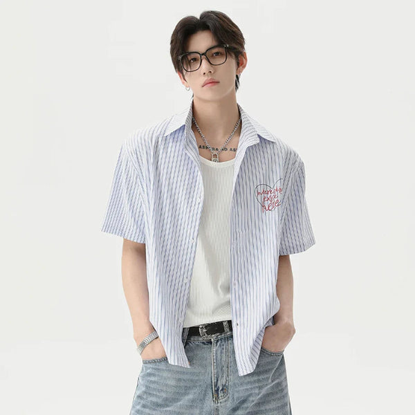 Vertical Script Stripe Long Sleeve Top