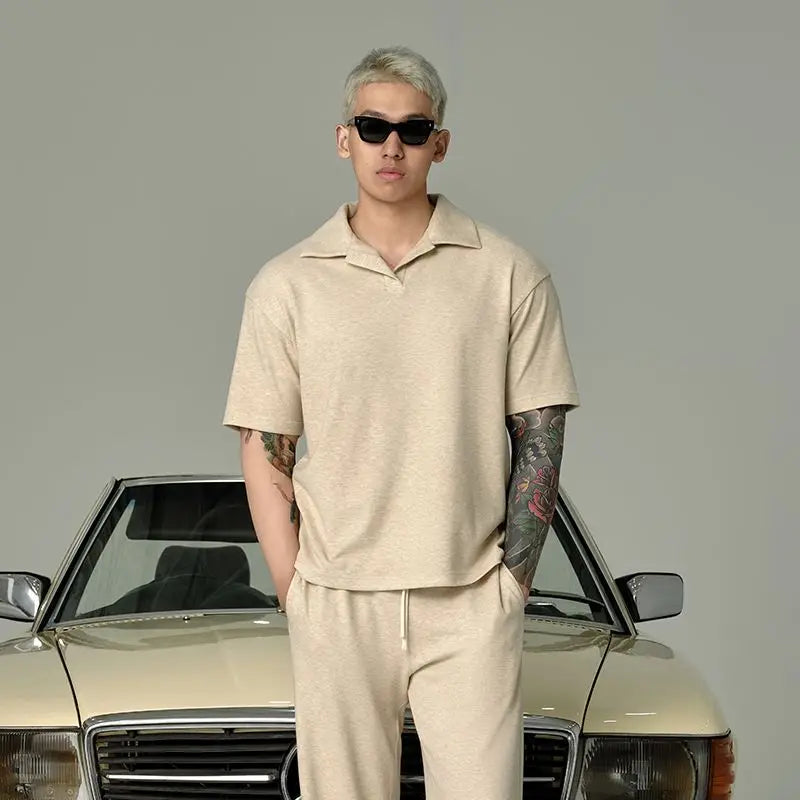 Polo Yaka Triko Tişört, önden görünüm — Navra Wear