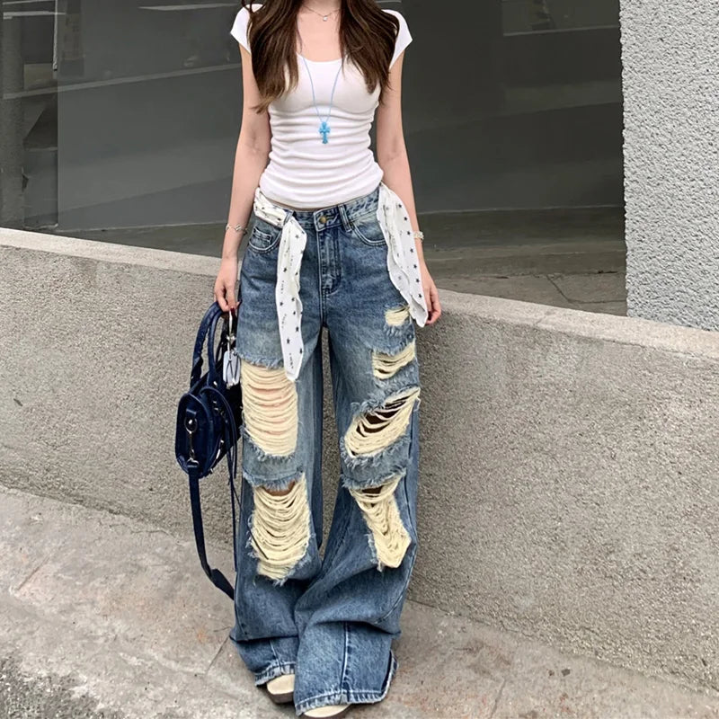 2000s Plush Torn Rinse Denim