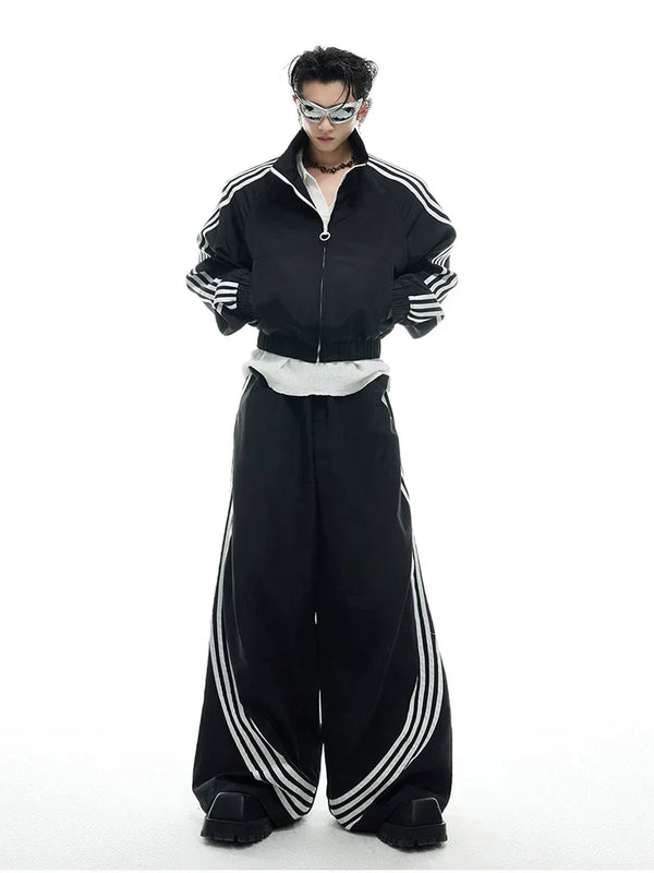 Bol Kesim Çizgili Jogger, önden görünüm — Navra Wear