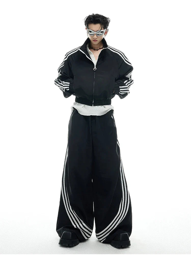 Bol Kesim Çizgili Jogger, önden görünüm — Navra Wear