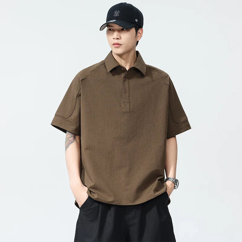 Men's Pro-Quality Weekend Breezy-Cut Fit Collar-Knit T-Shirt