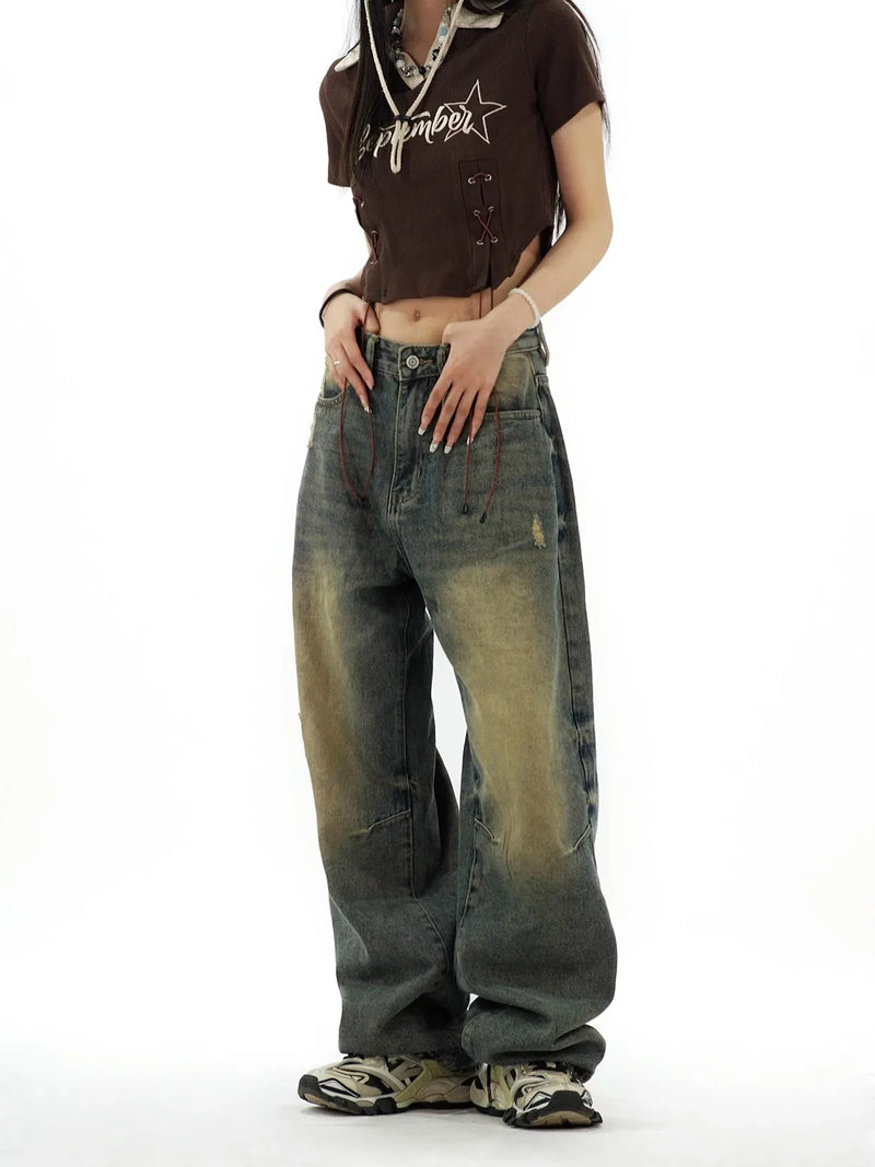 Heritage Faded Oversized Bell Leg Denim