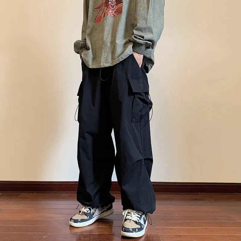 Relaxed Stretch Waist Solid Street Pants