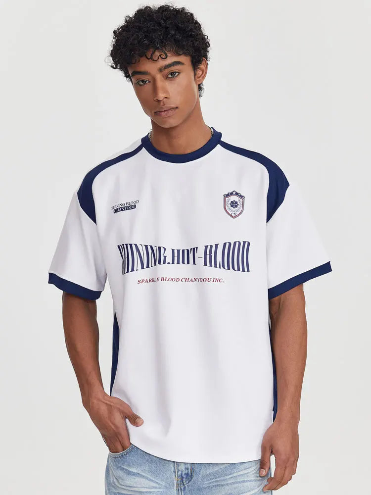 Y2K Baskılı Oversize Sport Tişört, önden görünüm — Navra Wear